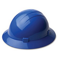 Hard Hat with ratchet adjustment and 4 point nylon suspension in Blue and Pad Print.